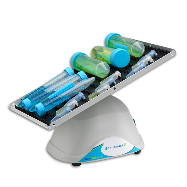MiniMixer 3D Nutating Shaker, plataforma de velocidad fija 10 x 7.5 pulgadas,115V. Incluye estera con hoyuelos; Ideal para mezclar en tubos de sangre y centrífuga. Movimiento tridireccional para una mezcla completa y uniforme