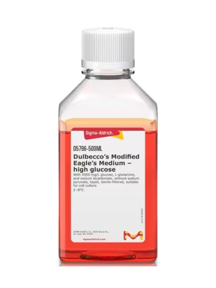 DMEM mezcla de nutrientes F12. Con L-Glutamina y 15mM HEPES, sin bicarbonato de sodio con rojo fenol, adecuado para cultivo celular, paquete de 10 botellas de 1 L c/u